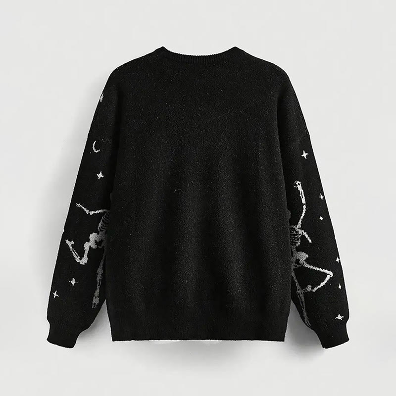 Skull Pattern Round Neck Sweater - image 3