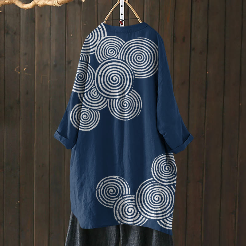 Sea Waves Ripples Japanese Art Print Cardigan