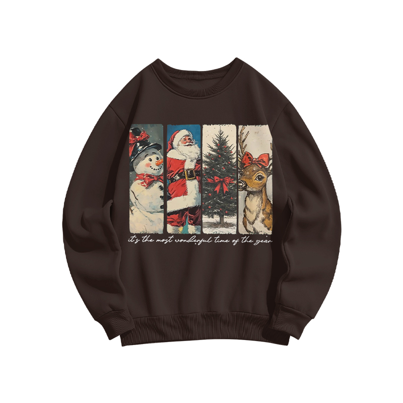 Unisex It's The Most Wonderful Time Of The Year Merry Christmas Print Sweatshirt - Coffee - US16-18(2XL) - image 5