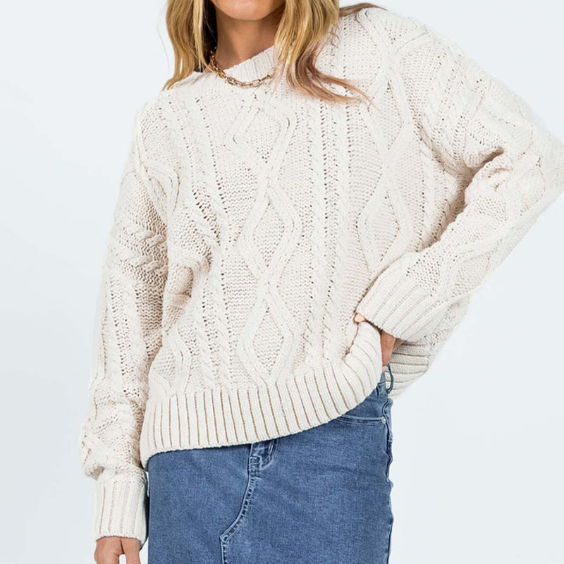 Stylish Solid Color Casual Crew Neck Sweater - image 2