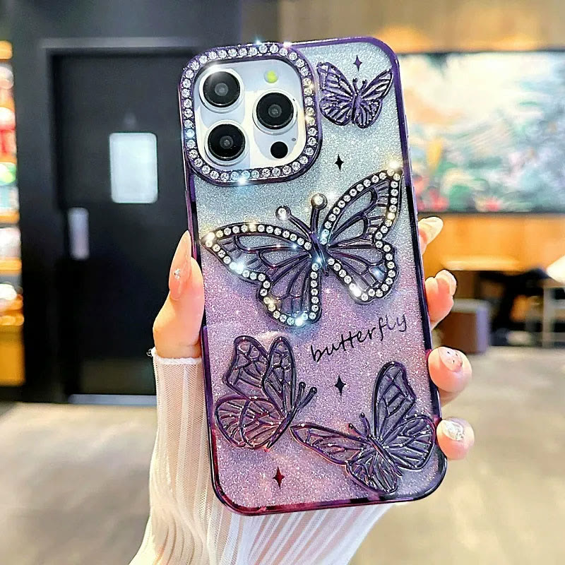 Sparkling Butterfly Phone Case - Purple - iPhone 16 Pro Max - image 10