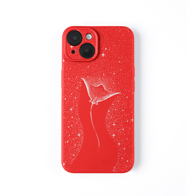 Starry Spotted Eagle Rays Print Phone Case - Red - iPhone 16 Pro Max - image 5