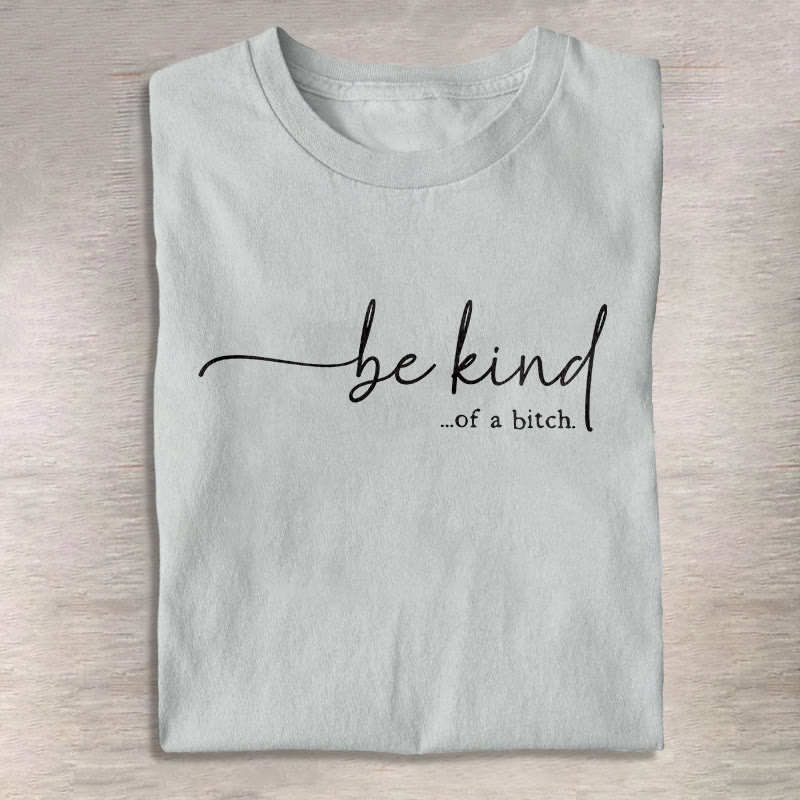 Unisex Funny Be Kind Of A Bitch Print Three Rabbits Pattern Cotton Print T-shirt - Grey - US20-22(3XL) - image 3