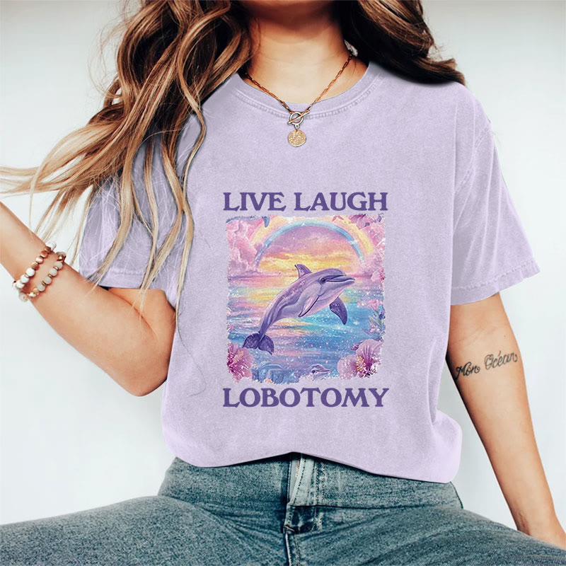 100% Cotton Live Laugh Lobotomy T-shirt - Purple - 2XL - image 9