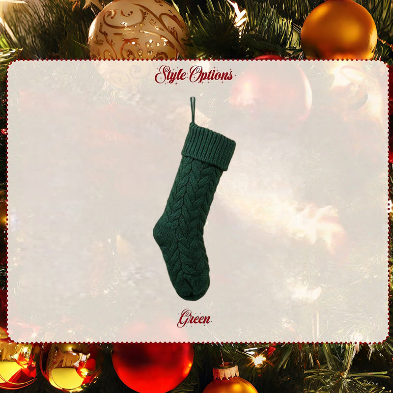 Handmade Chunky Knitted Christmas Ornament Candy Gift Bag - Green - DIY - image 4