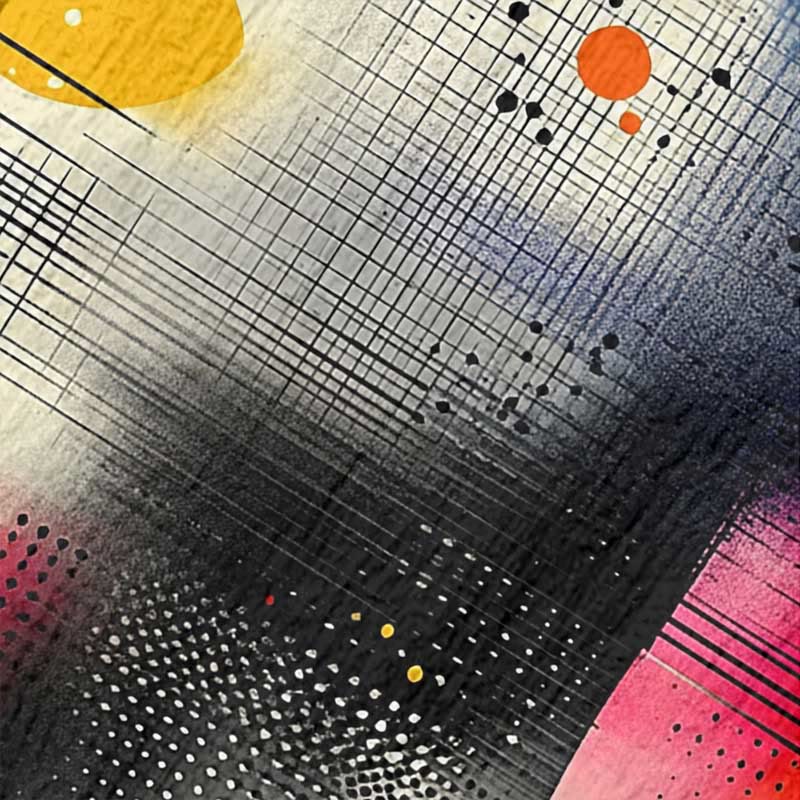 Women's Vintage Ink Splash Geometric Pattern Art Print Dress - image 2