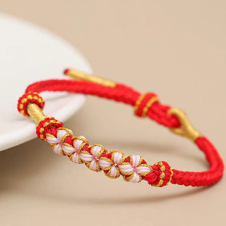 Peach Blossom Knot Diy Bracelet - Red - one size - image 3