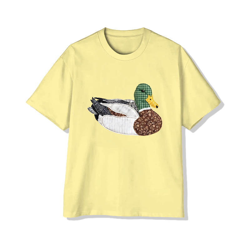 Rural Floral Farm Friend duck pattern Print Pattern Cotton Print T-Shirt - image 8