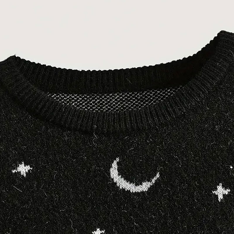 Skull Pattern Round Neck Sweater - image 4