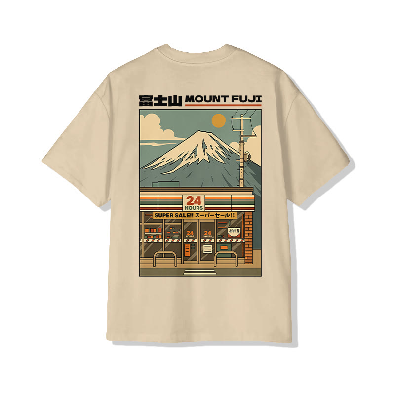 Unisex Fuji Mart Print Short-Sleeve Crew Neck T-Shirt - Apricot - 2XL - image 5