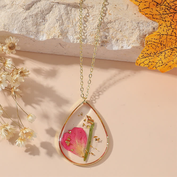 Alzheimer's Forget-me-not Birth Month Flowers Resin Preserved Flower Necklace - 9 - 45cm - image 10