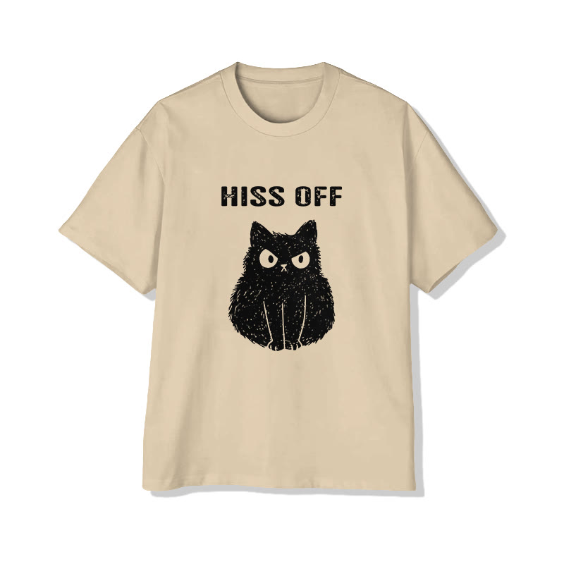 Unisex Hiss Off Short Sleeve Crew Neck T-shirt - Apricot - 2XL - image 3