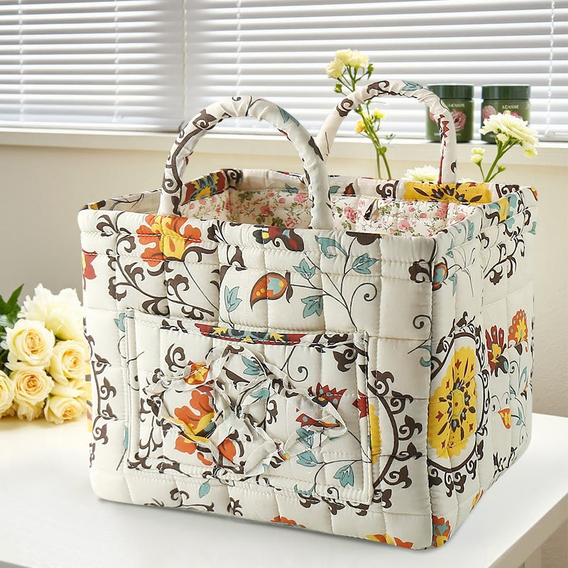 Elegant Floral Pattern Quilted Storage Basket - 3366 - 33*27*28 - image 12