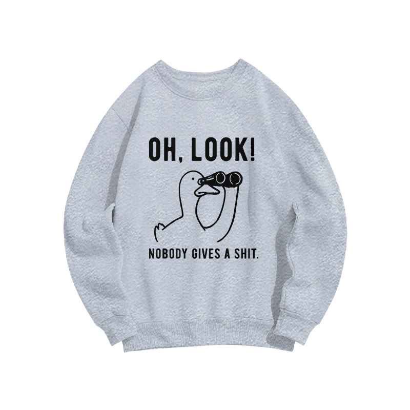 No One Cares About The Duck  Pattern Crew Neck Sweatshirt - Grey - US16-18(2XL) - image 3