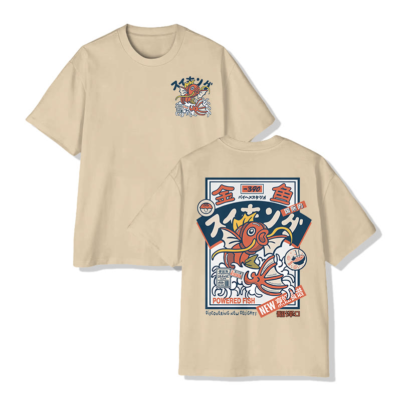 Unisex Koi King Print Short Sleeve Crew Neck T-Shirt - image 9