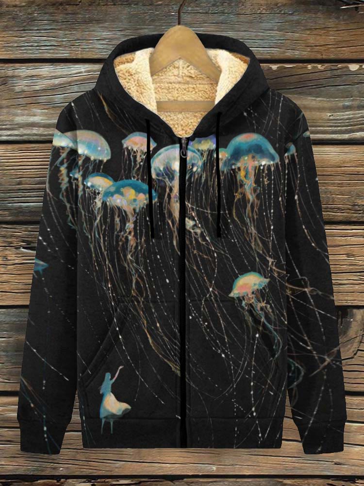 Fantasy Jellyfish Art Print Fleece Jacket