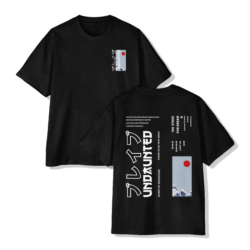 Unisex Undaunted Print  Short Sleeve Crew Neck T-Shirt - Black - 2XL - image 3