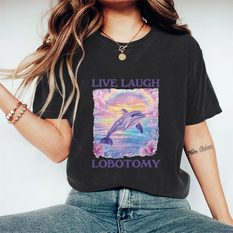 100% Cotton Live Laugh Lobotomy T-shirt - Black - 2XL - image 2