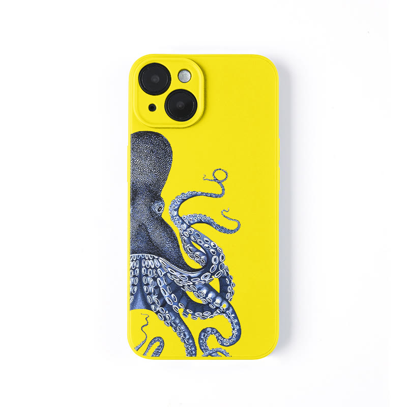 Japanese Art Octopus Print Phone Case - Yellow - iPhone 16 Pro Max - image 5