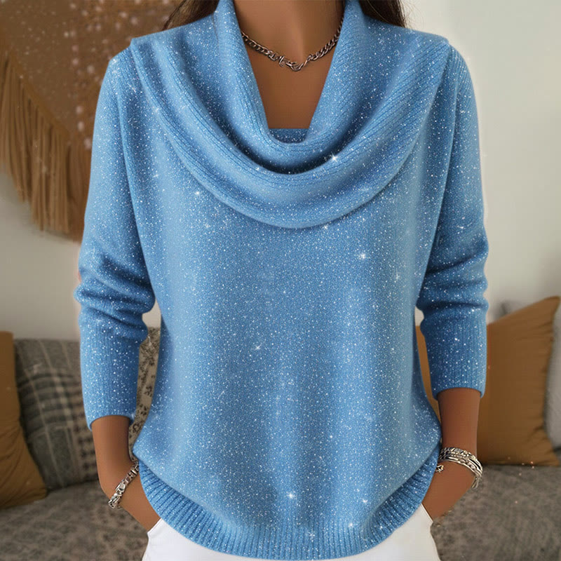 Sparkling Starry Sky Long Sleeved Sweater - Light Blue - 3XL - image 7