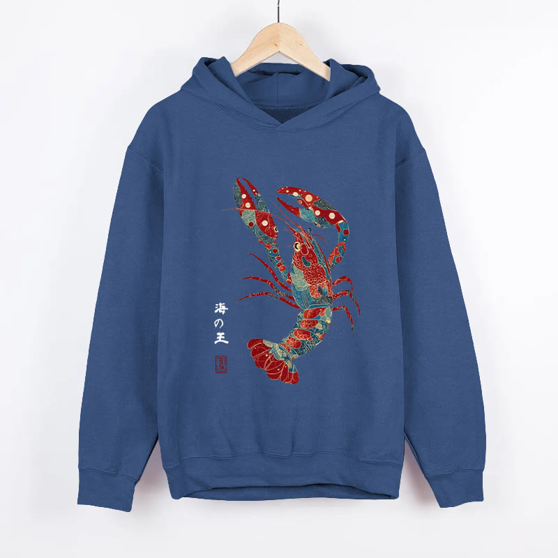Unisex King Of The Sea Pattern Long Sleeved Hoodie - Dark Blue - US44-46(8XL) - image 4