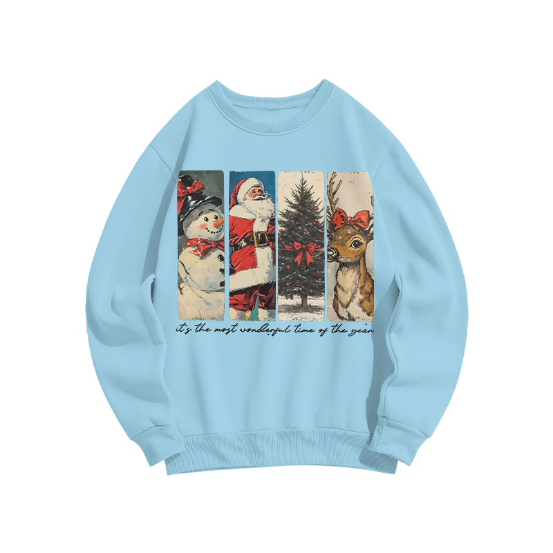 Unisex It's The Most Wonderful Time Of The Year Merry Christmas Print Sweatshirt - Blue - US16-18(2XL) - image 6