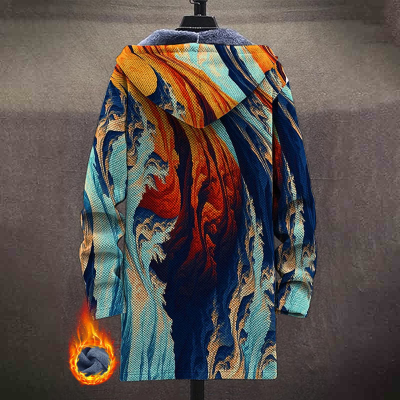 Oil Painting Colorful Fluid Art Pattern Print Unisex Plush Thick Long-sleeved Fleece Jacket Coat - image 3