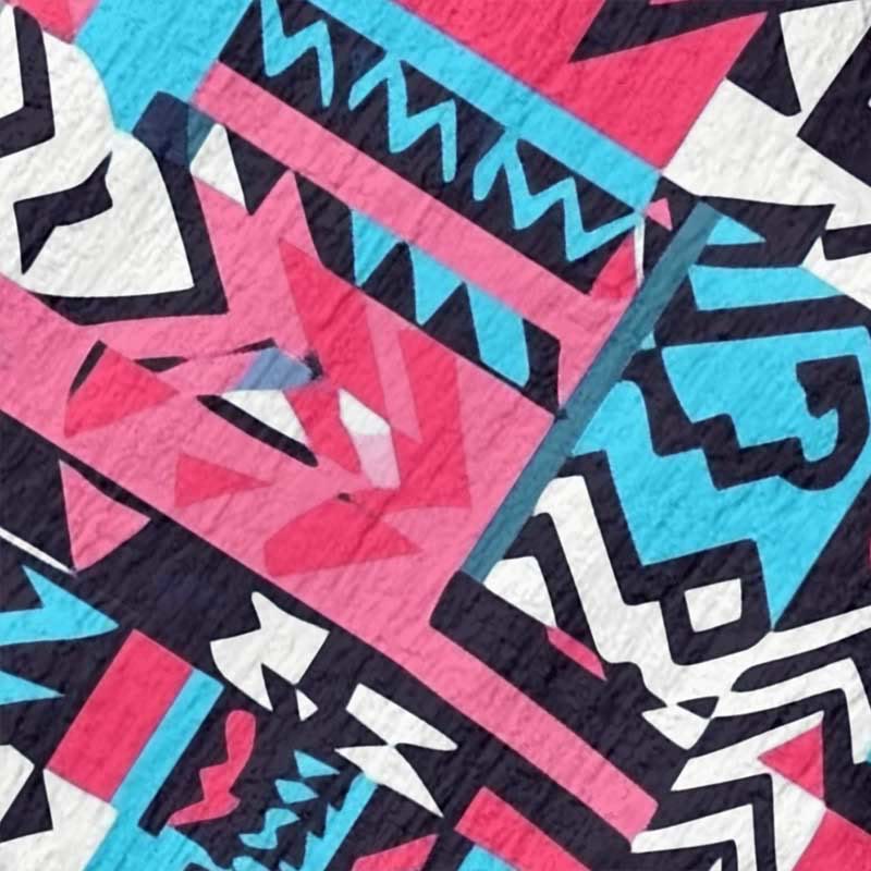 Women's Vintage Contrast Ethnic Geometric Pattern Art Print Dress - image 2