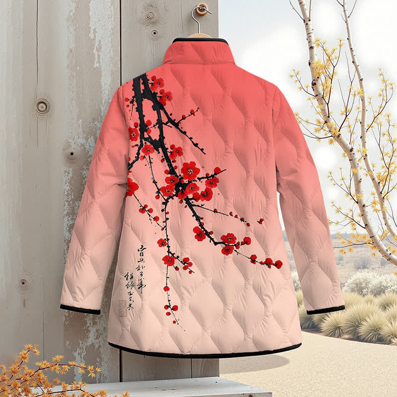 Japanese Vintage Plum Blossom Art Print Outerwear Jackets - image 6