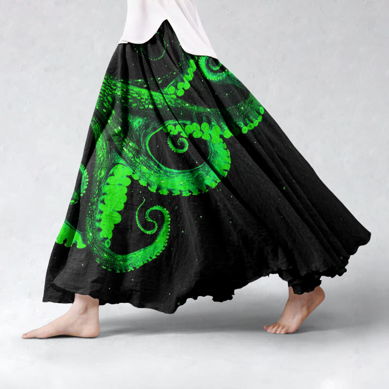 Three-dimensional Creative Octopus Skirt - Green - 5XL - image 3