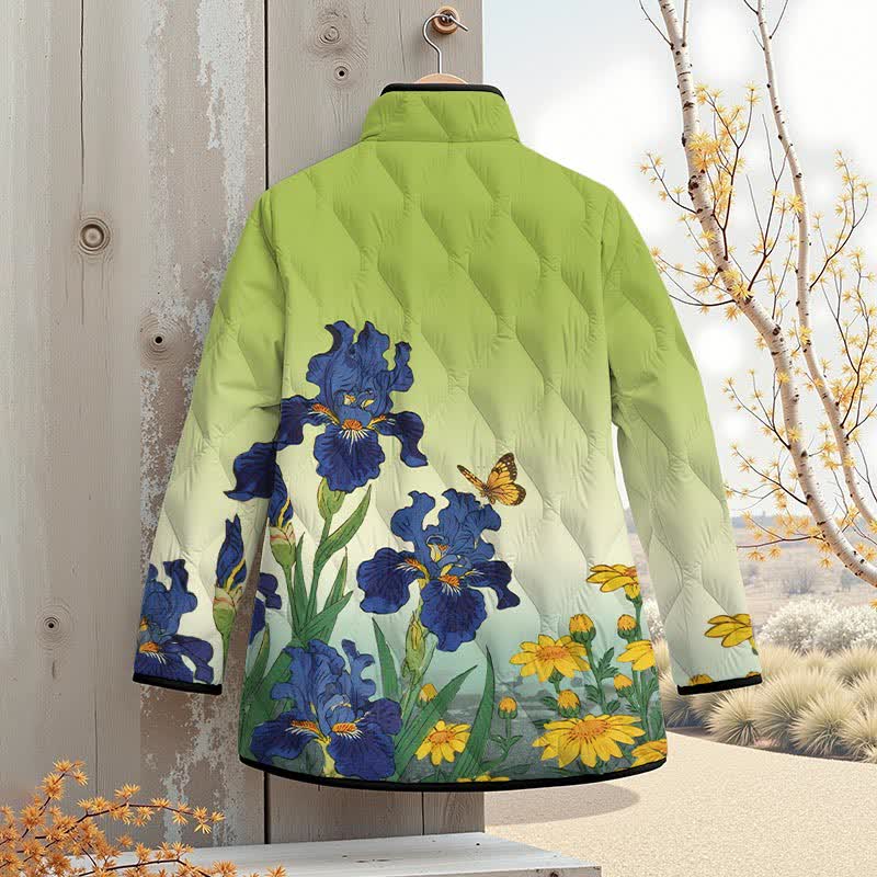 Japanese Watercolor Sunflower Art Print Outerwear Jackets - image 4