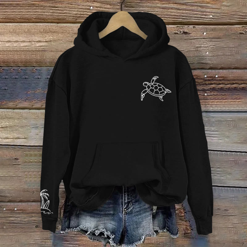 100% Cotton The Ocean Is Calling Print Hoodie - image 4