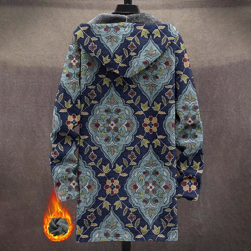 Vintage Mystical Floral Vine Pattern Print Unisex Plush Thick Long-sleeved Fleece Jacket Coat - image 3