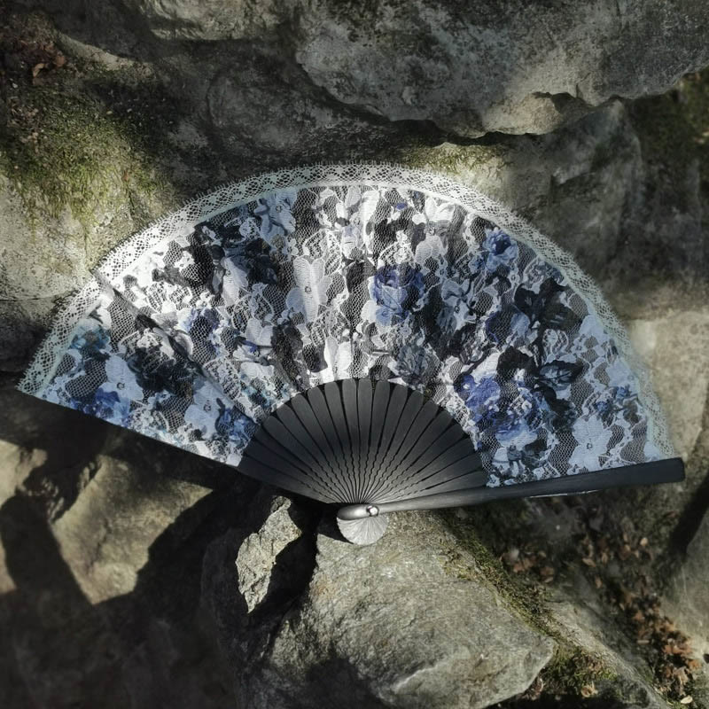 Women Ancient Style Vintage Floral Folding Fan - Multicolor - image 7