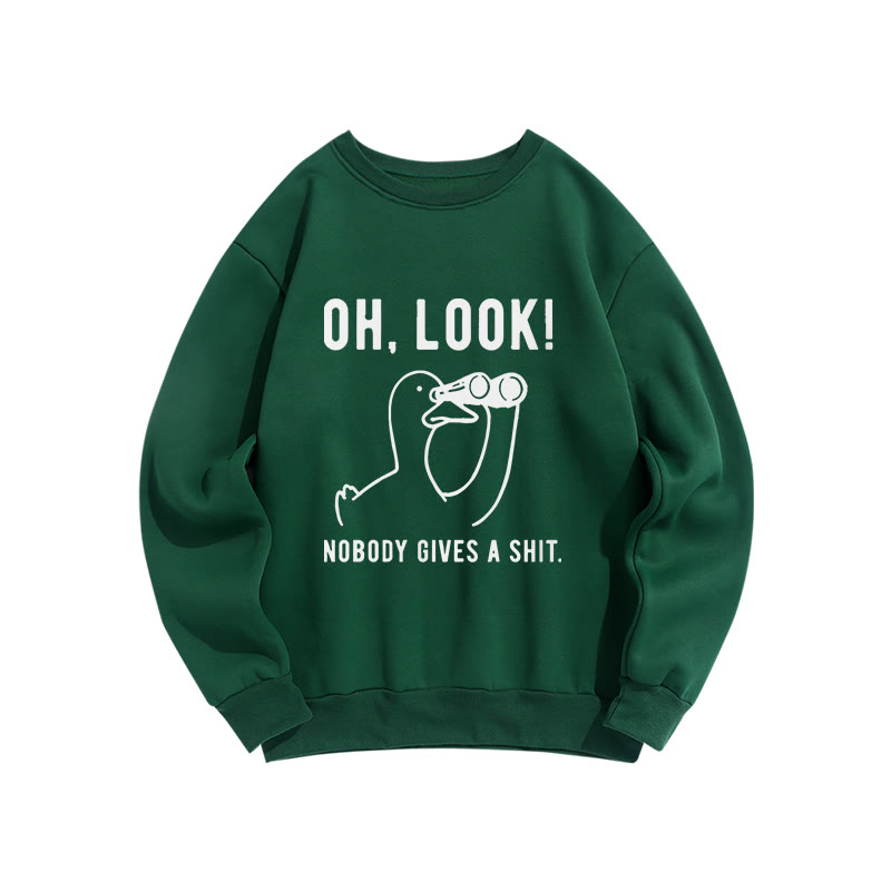 No One Cares About The Duck  Pattern Crew Neck Sweatshirt - Green - US16-18(2XL) - image 6