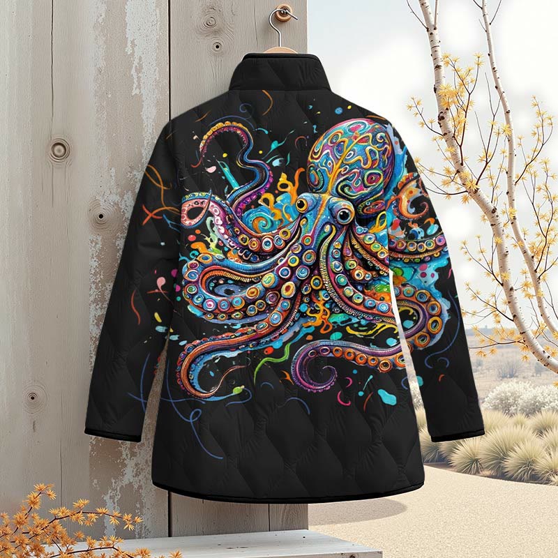 Vintage Rainbow Octopus Art Print Outerwear Jackets - image 9