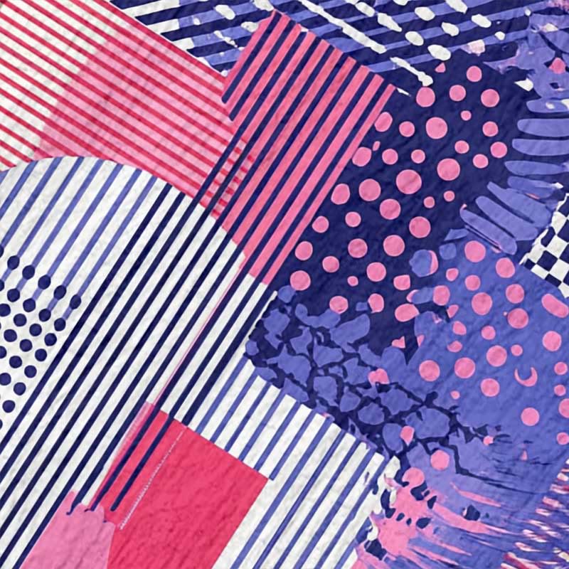 Women's Vintage Polka Dot Lines Patchwork Pattern Art Print Dress - image 2