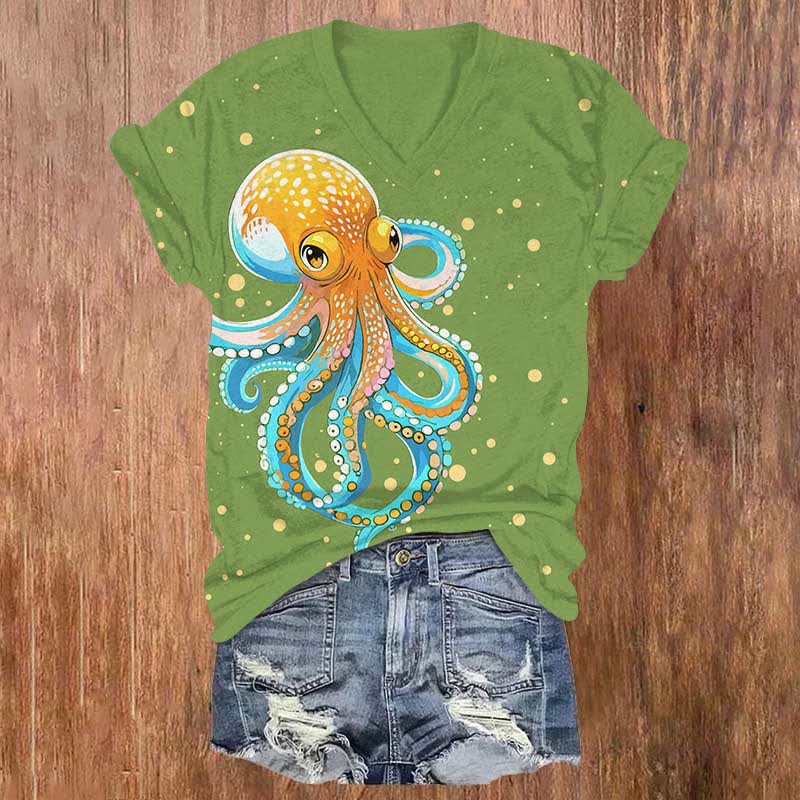 Japanese Funny Bubble Octopus Art Print Pocket Loose Pants - Green - US32-34(5XL) - image 2