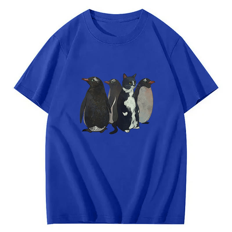 Imposter Penguin Print Short Sleeved Crew Neck T-Shirt - Green - 2XL - image 5