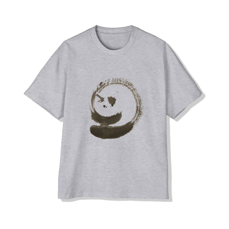 Unisex Cute Cat Japanese Art Short Sleeve Crew Neck T-shirt - Grey - 2XL - image 3