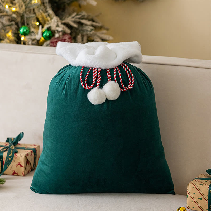 Christmas Gift Bag Drawstring Bag Velvet Bag - Dark Green - 40*60cm - image 7