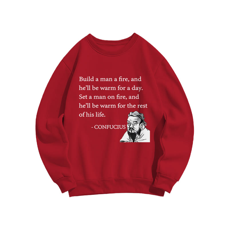 Confucius's Sayings Funny Print Crew Neck Sweatshirt - Red - US16-18(2XL) - image 8