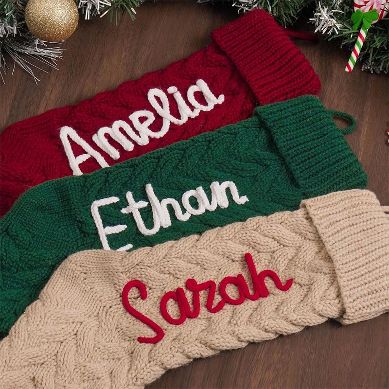 Handmade Chunky Knitted Christmas Ornament Candy Gift Bag - image 7