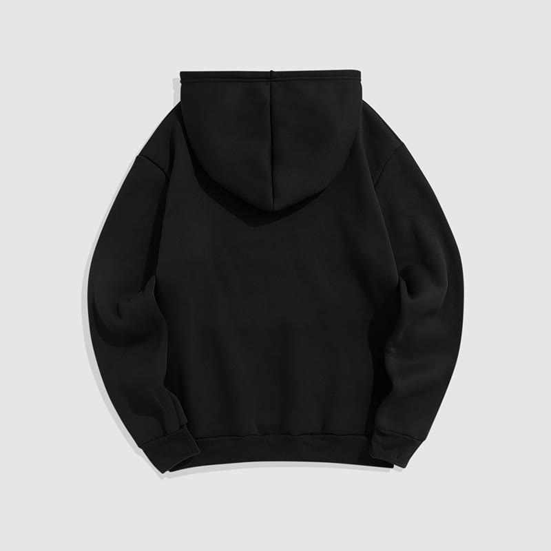 100% Cotton Solid Color Hooded Drawstring Casual Fleece Hoodie - image 17