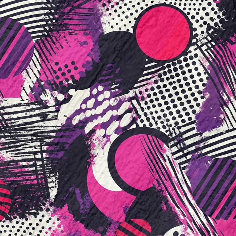 Women's Vintage Irregular Geometric Pattern Graffiti Art Print Dress - image 2