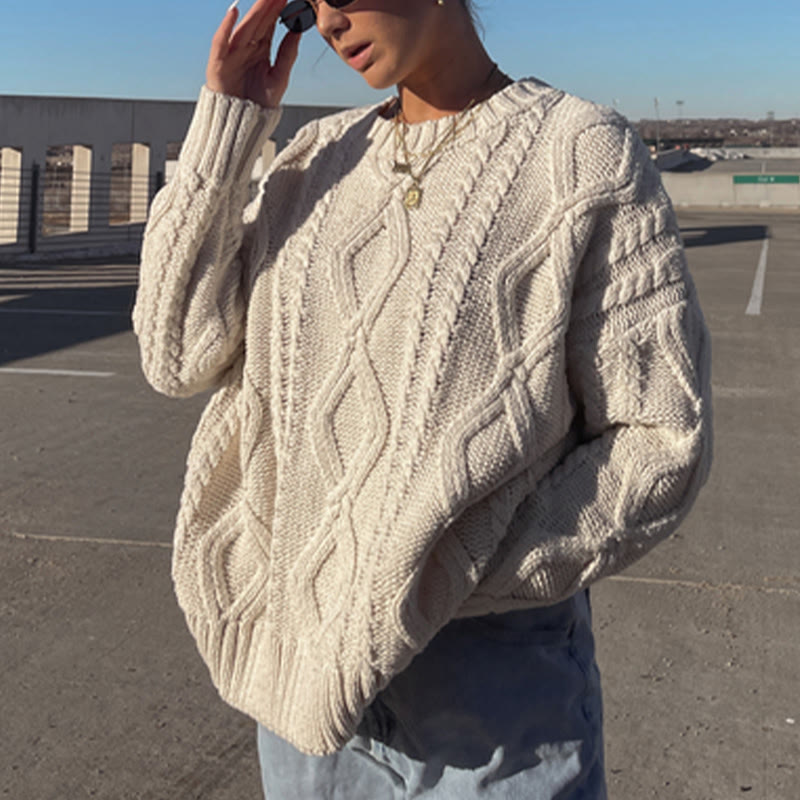 Stylish Solid Color Casual Crew Neck Sweater - image 3