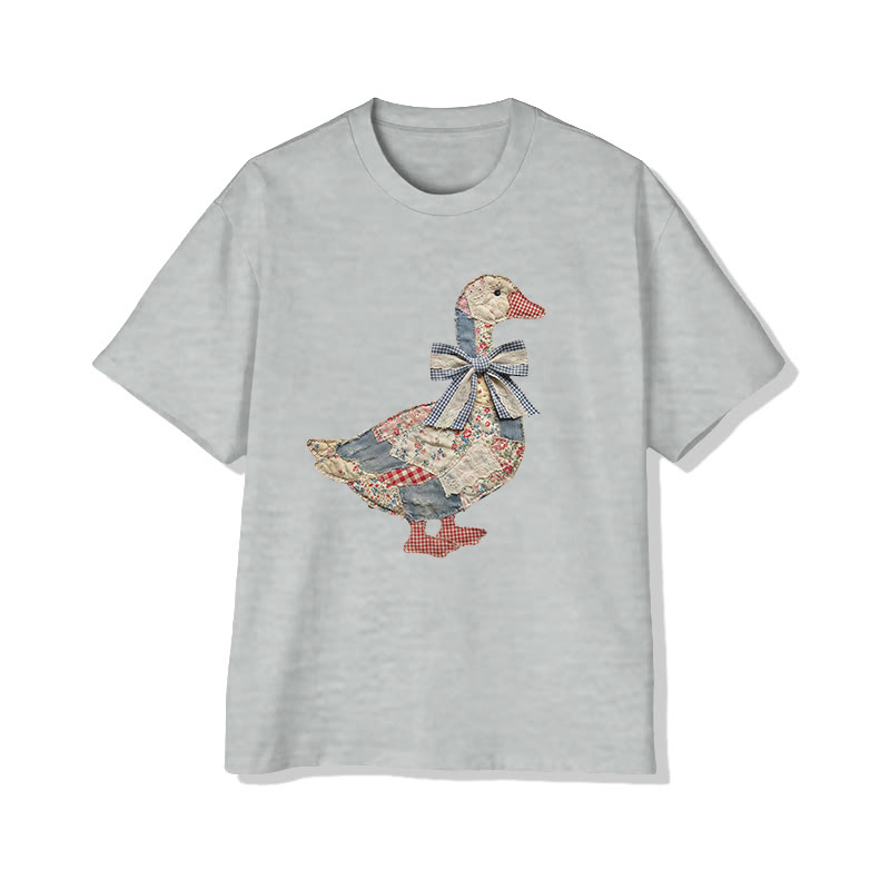 Farm Friends Ducks Pattern Print Pattern Cotton Print T-shirt - Grey - US16-18(2XL) - image 14