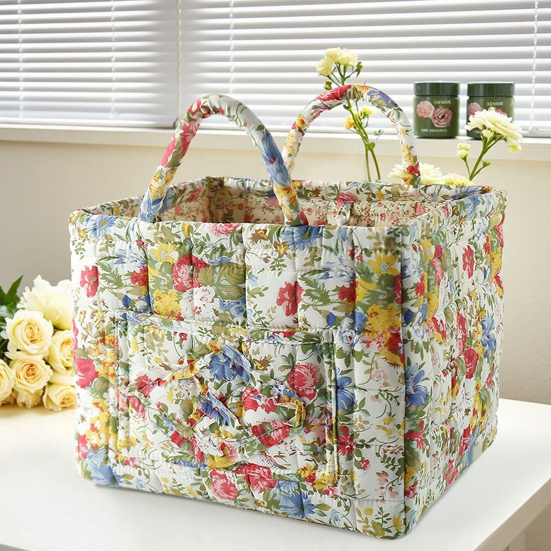 Elegant Floral Pattern Quilted Storage Basket - 2255 - 33*27*28 - image 13