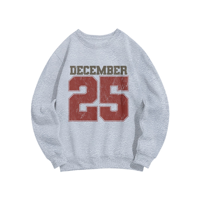 Unisex December 25 Christmas Print Sweatshirt - Grey - US16-18(2XL) - image 4