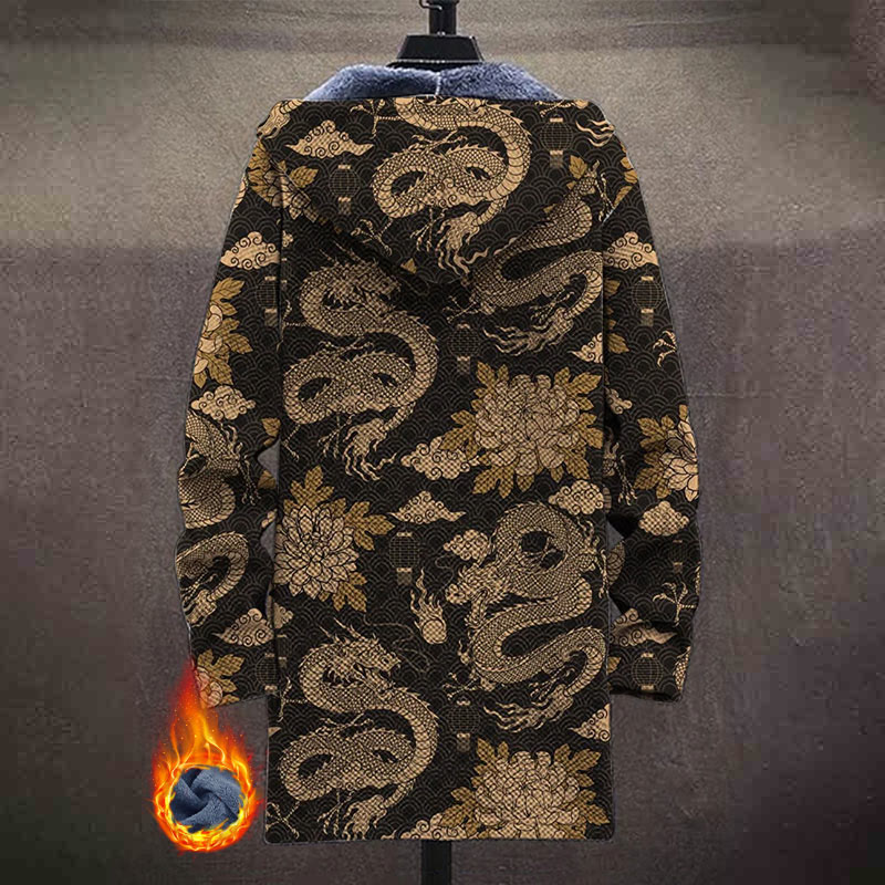 Fashion Vintage Paisley Floral Print Unisex Plush Thick Long-sleeved Fleece Jacket Coat - image 3